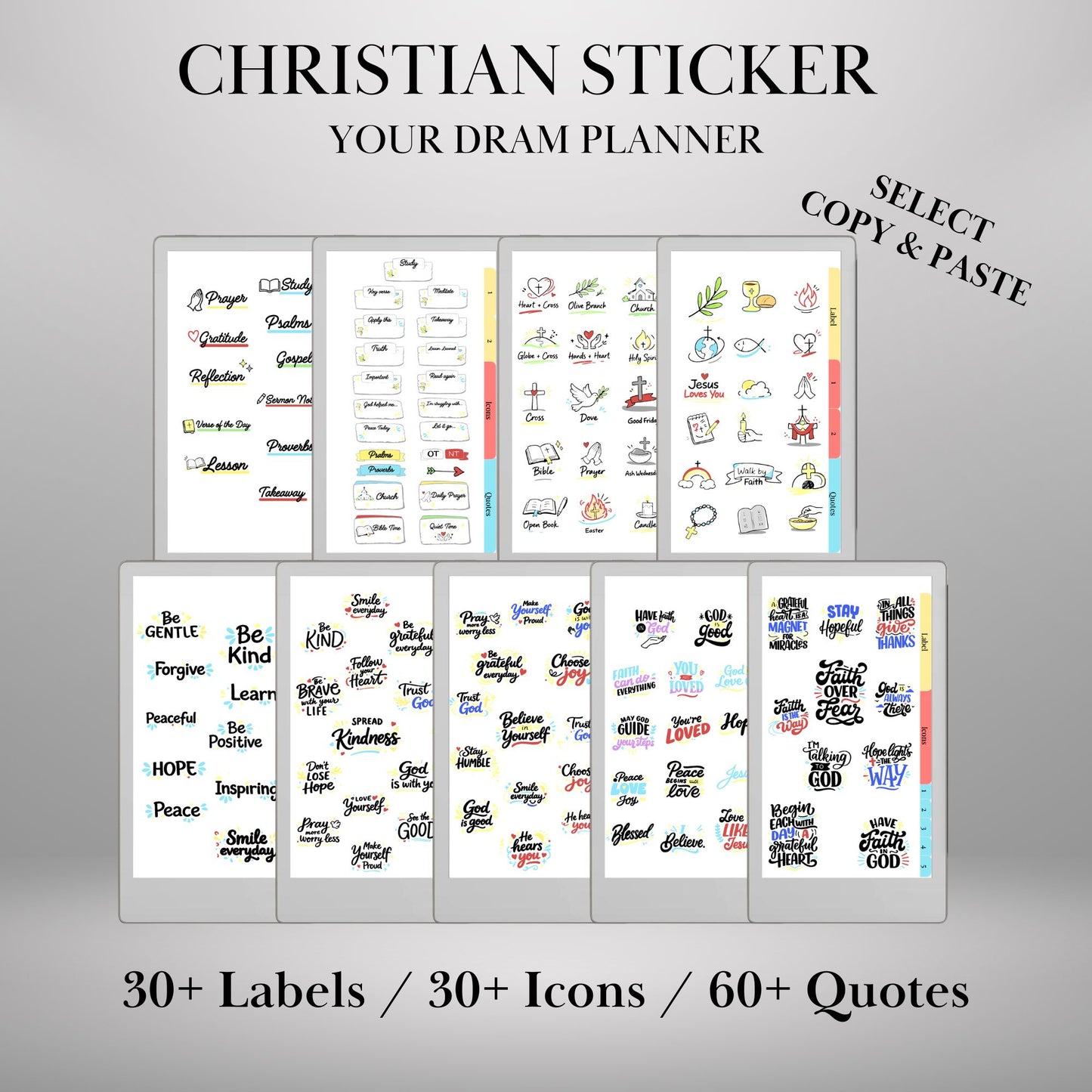reMarkable Paper Pro Move — Stickers Mega Bundle, 9 packs 2600+