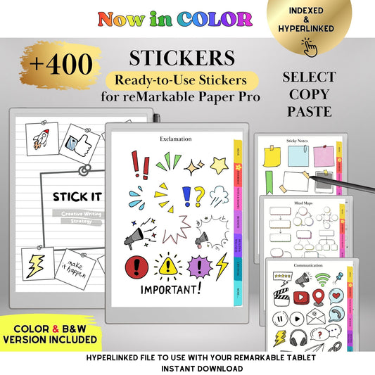 reMarkable Paper Pro & 2 — Color Sticker Pack, copy-paste