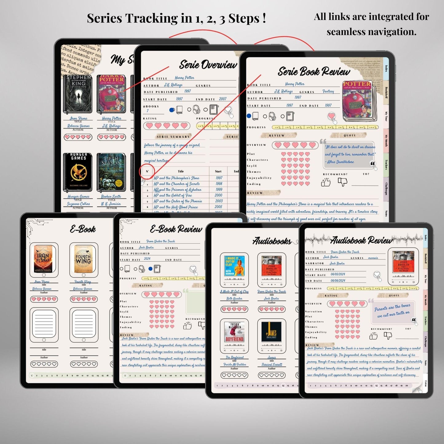 Digital Reading Journal | Digital Reading Planner GoodNotes, Ipad | Book Lovers’ Reading Log, Reading Tracker, Book Shelf, Book Review