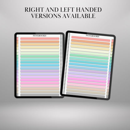 Goodnotes Digital Notebook with tabs | Ipad Notebook | Hyperlinked PDF Template | Colored Notebooks templates | Digital Notebook Template