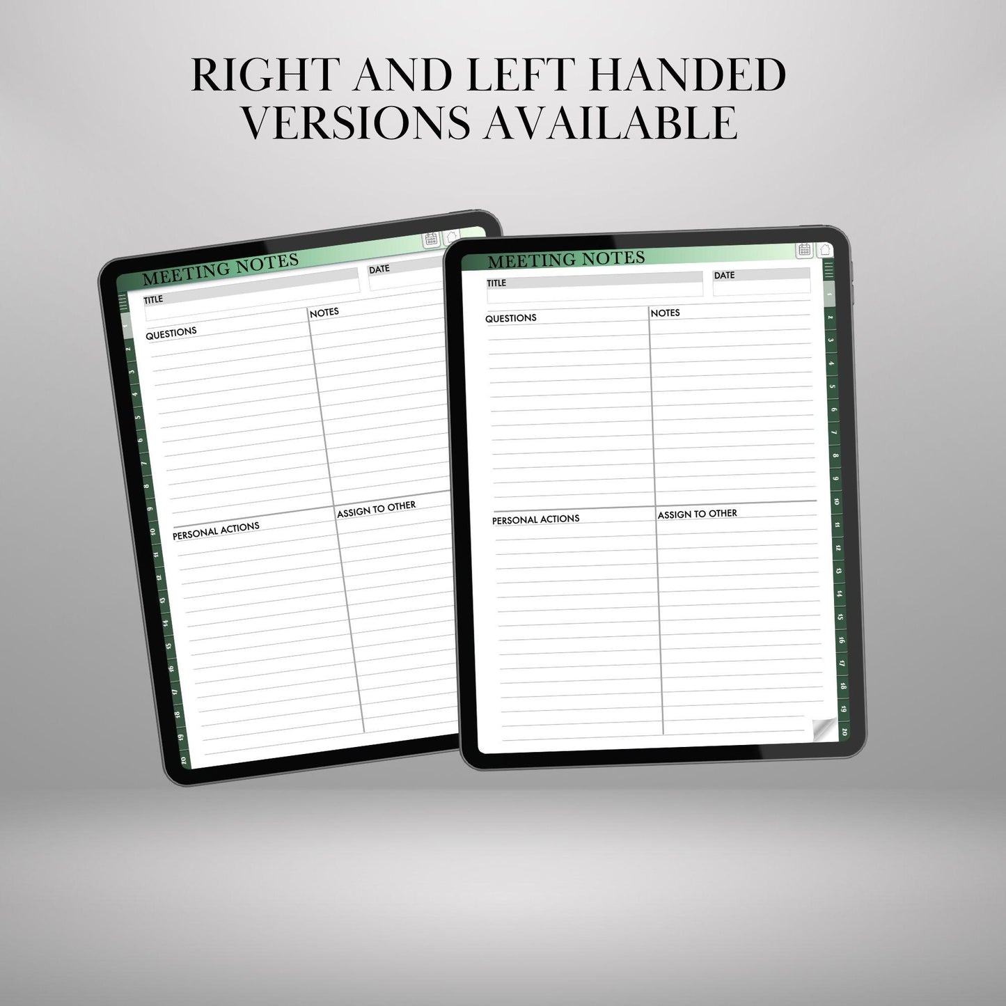 Digital meeting notebook Bundle Cornell, Structured and Quandrants layouts | digital notebook Cornell | Goodnotes Hyperlinked Notes Template