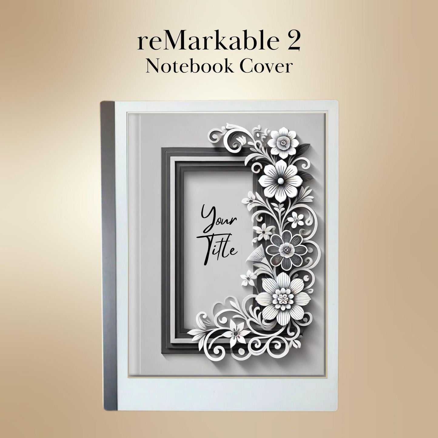 Floral Notebook Covers for reMarkable 1 & 2 – Digital Template Bundle for eInk Devices