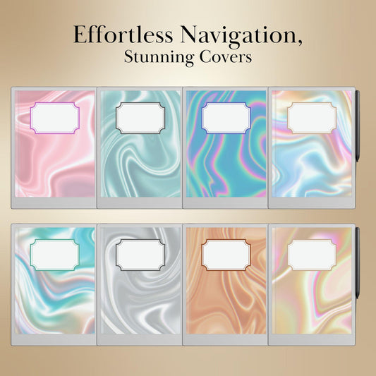 Color Notebook Covers for reMarkable Paper Pro – Digital Bundle of eInk Cover Pages & Templates