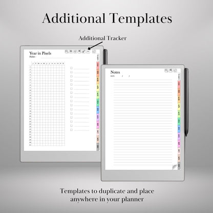 Habit Tracker for reMarkable Paper Pro and Remarkable 2 Hyperlinked PDF Template Digital Wellness Tracker Templates Productivity Template