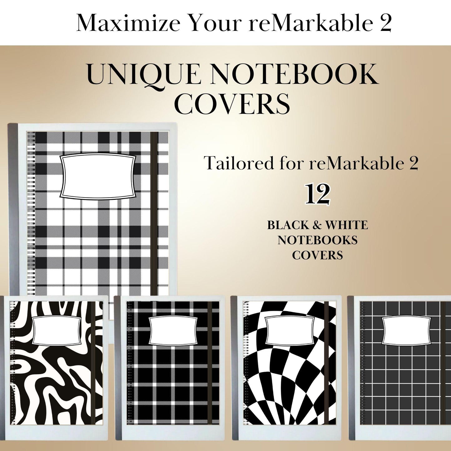 Notebook Covers & Sleep Screen Bundle – reMarkable 1 & 2 Templates for Digital Notebook Customization