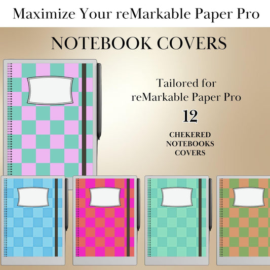 Covers for reMarkable Paper Pro Template Colored Notebook Cover Pages Digital Notebook Bundle for reMarkable Notebook e-ink digital covers
