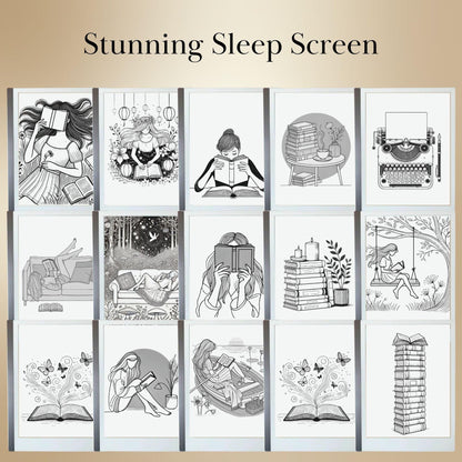 Bookish Sleep Screen Bundle for reMarkable 2| Remarkable2 Template | Reading Theme Cover | Digital Sleep Screen | Bundle for reMarkable 2
