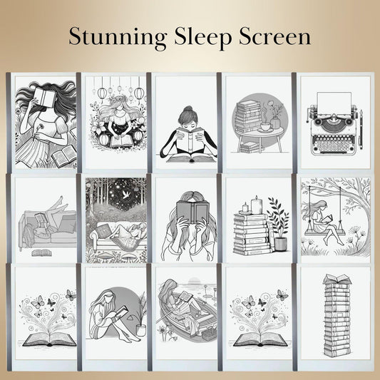 Bookish Sleep Screen Bundle for reMarkable 2| Remarkable2 Template | Reading Theme Cover | Digital Sleep Screen | Bundle for reMarkable 2