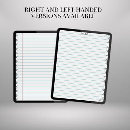 Goodnotes Digital Notebook with tabs | Ipad Notebook | Hyperlinked PDF | 8+1 Colored Paper Notebook template | Digital Notebook Template