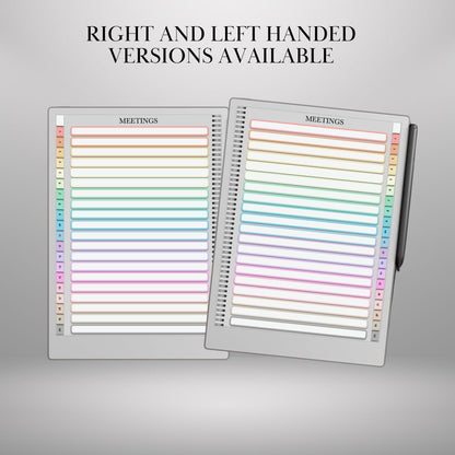 Meeting Notes for reMarkable Paper Pro and Remarkable 2 Hyperlinked Template  Meeting Notebook Digital Business and Productivity Template