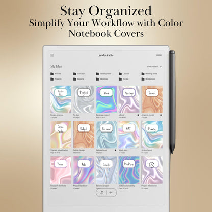 Color Notebook Covers for reMarkable Paper Pro – Digital Bundle of eInk Cover Pages & Templates