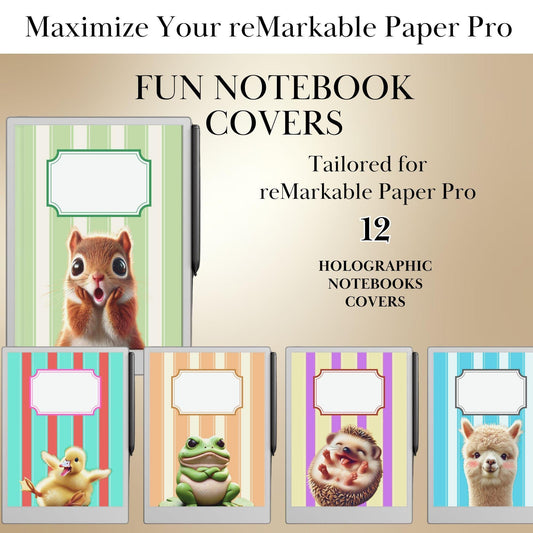 Cover for reMarkable Paper Pro Template Colored Notebook Cover Pages Digital Notebook Bundle for reMarkable Notebook Cover Fun covers