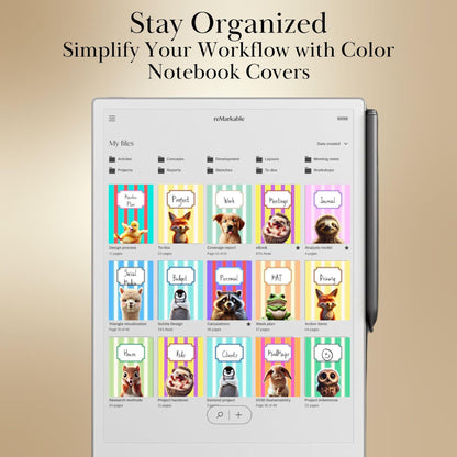 Cover for reMarkable Paper Pro Template Colored Notebook Cover Pages Digital Notebook Bundle for reMarkable Notebook Cover Fun covers