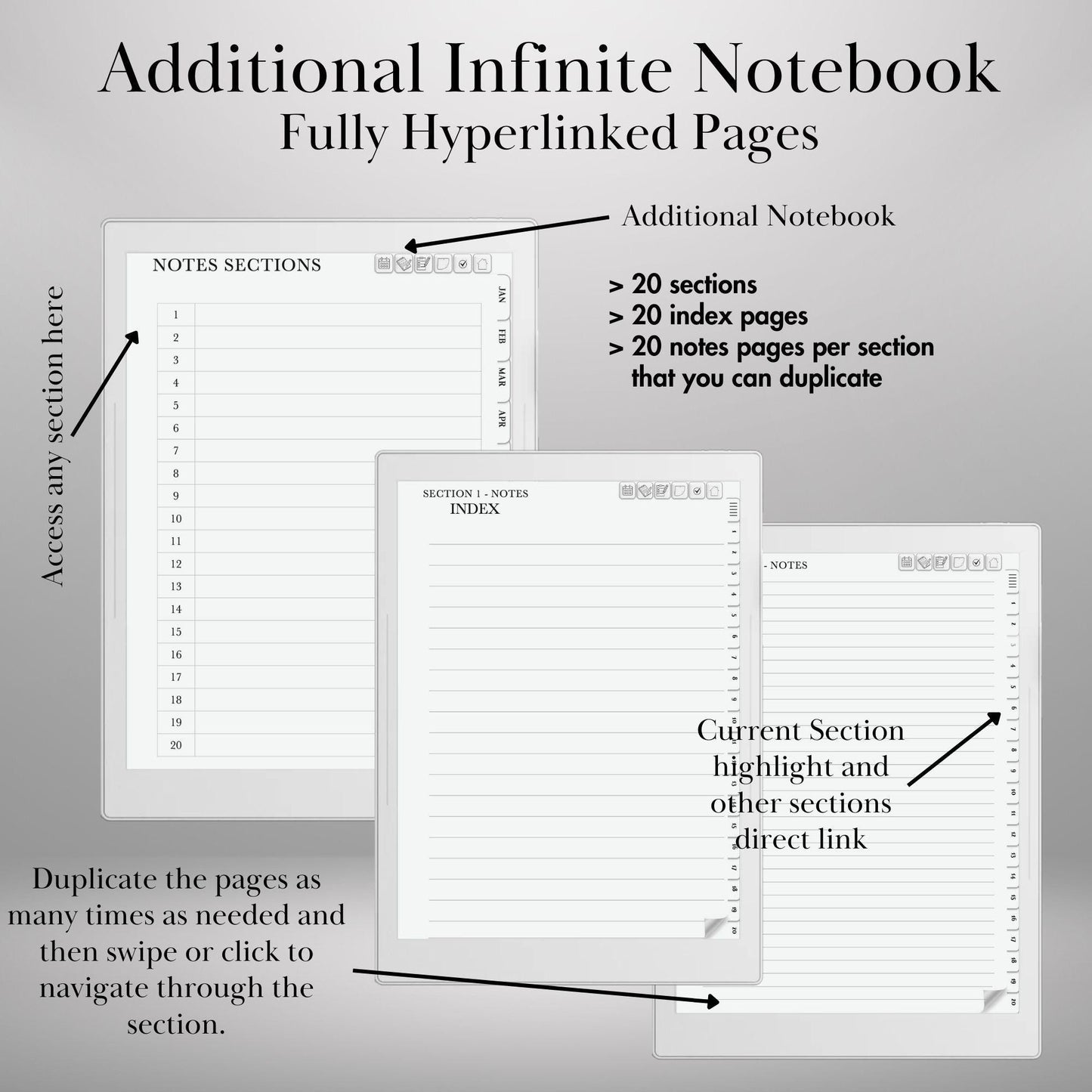 Supernote Template 2025 Daily Journal Planner | Hyperlinked Digital Planner Supernote A5X & A6X | Habit Tracker, To-Do, Notes | PDF Download