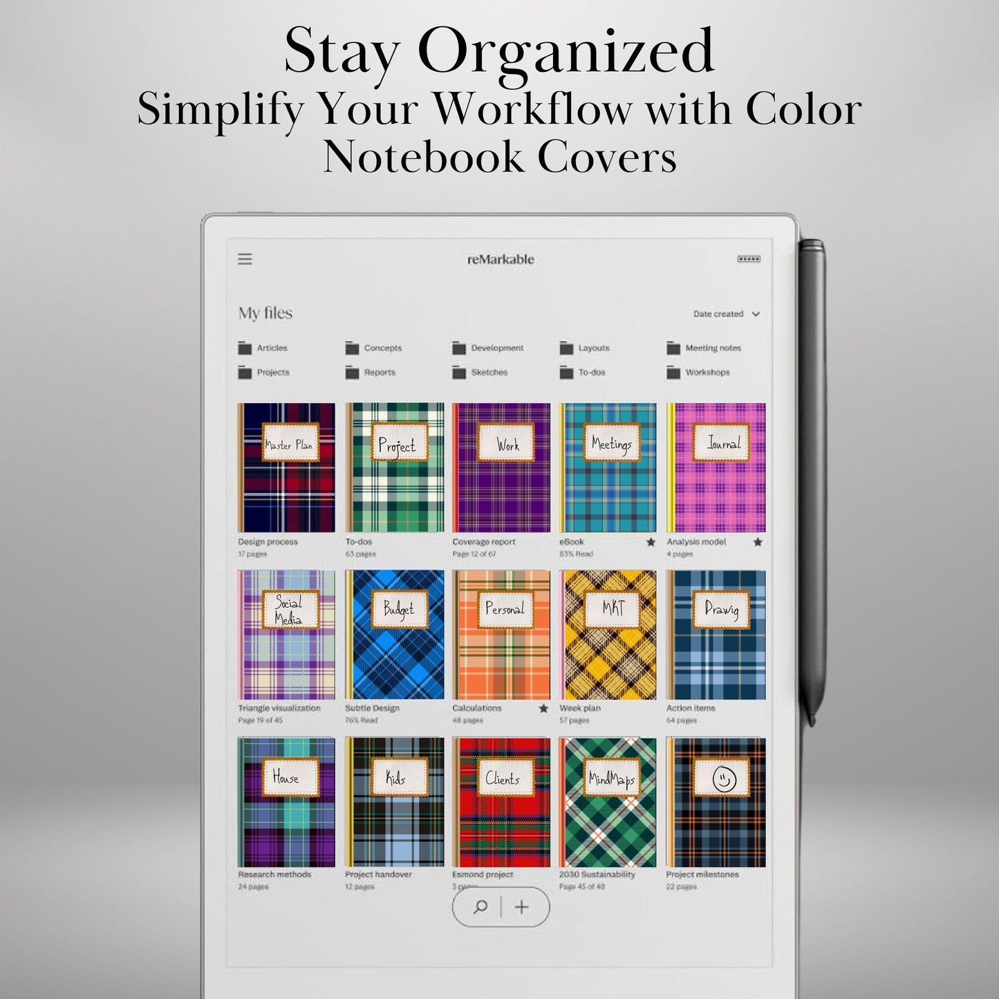 Cozy Vintage Notebook Cover for reMarkable Paper Pro Template Notebook Cover Digital Notebook Bundle for reMarkable e-ink digital Covers