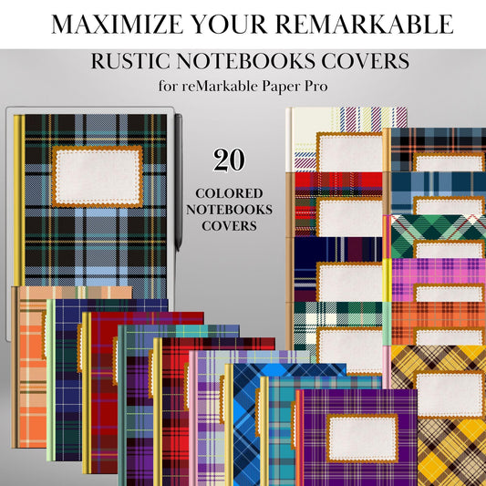 Cozy Vintage Notebook Cover for reMarkable Paper Pro Template Notebook Cover Digital Notebook Bundle for reMarkable e-ink digital Covers