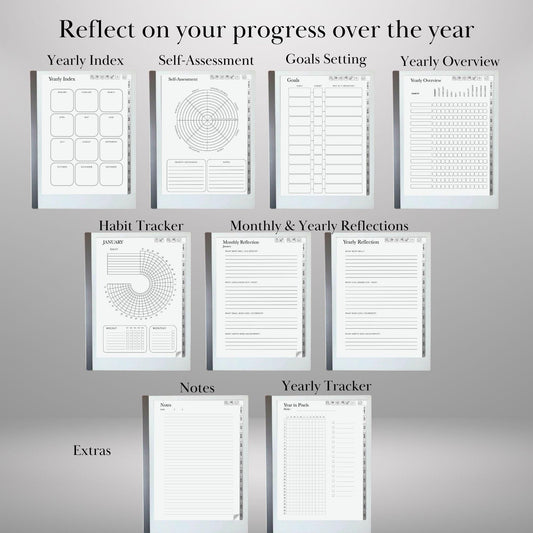 Habit Tracker for reMarkable 2 Self Care Tracker Hyperlinked PDF Template Minimalist Goal Tracker Templates Productivity Template e-ink
