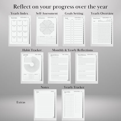 Supernote Template Habit Tracker Supernote Planner Hyperlinked PDF Template | Minimalist Goal Tracker Templates | Productivity Template