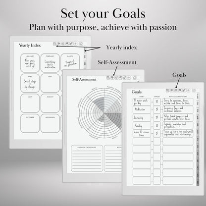 Supernote Template Habit Tracker Supernote Planner Hyperlinked PDF Template | Minimalist Goal Tracker Templates | Productivity Template