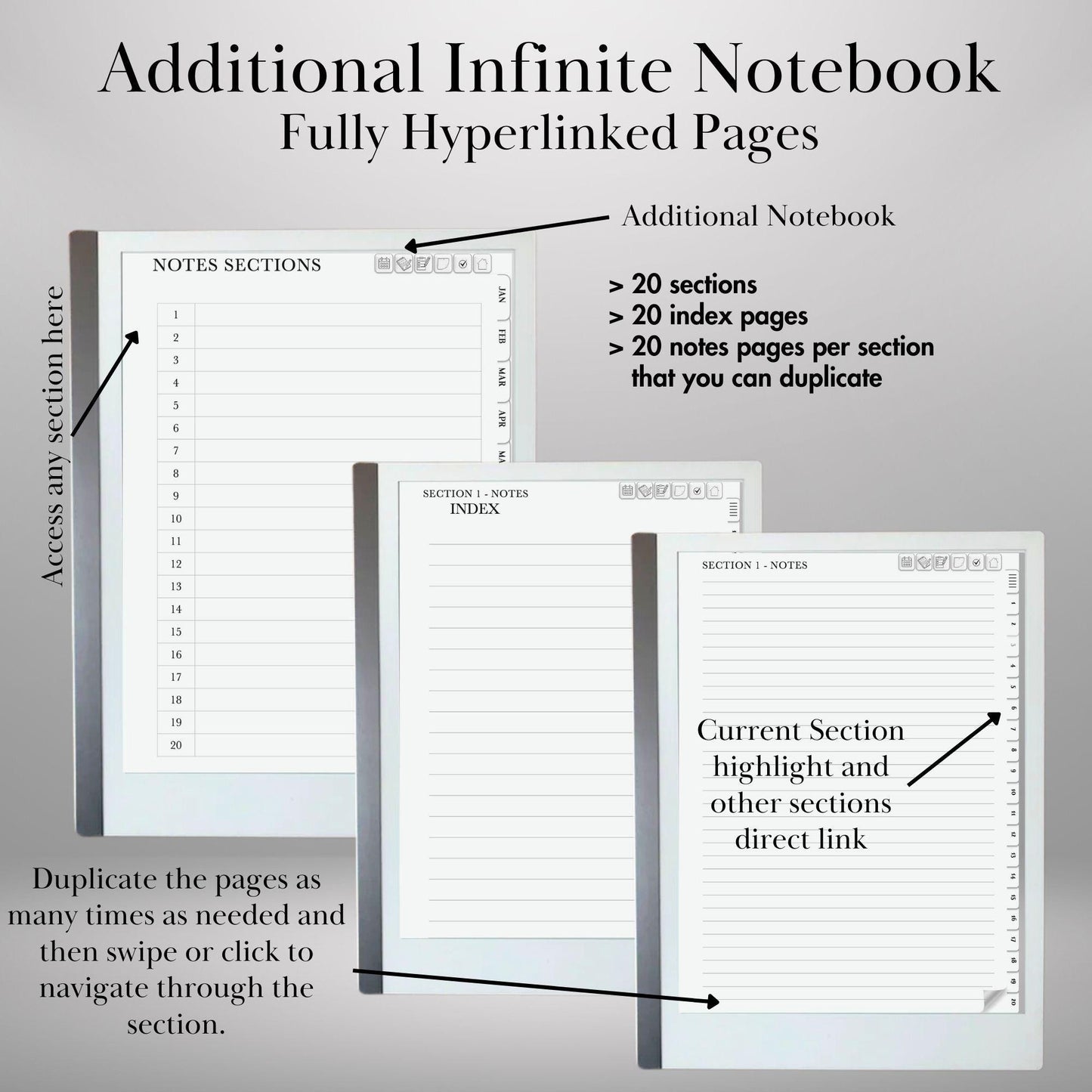 Daily Planner 2025 for reMarkable 2 Templates Remakable Paper pro Journaling Hyperlinked Notebook Digital Planner reMarkable2 journal
