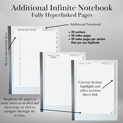 Daily Planner 2025 for reMarkable 2 Templates Remakable Paper pro Journaling Hyperlinked Notebook Digital Planner reMarkable2 journal