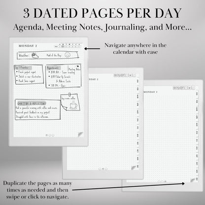 Supernote Template 2025 Daily Journal Planner | Hyperlinked Digital Planner Supernote A5X & A6X | Habit Tracker, To-Do, Notes | PDF Download