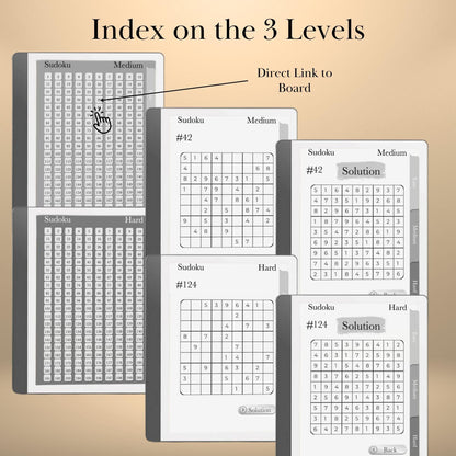 Kindle Scribe Templates Sudoku Puzzle Book | Hyperlinked Kindle Scribe Inserts | Brain Training Game eInk Tablets | Sudoku for Kindle Scribe