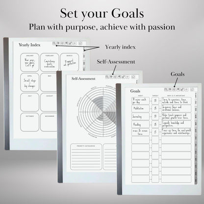 Habit Tracker for reMarkable 2 Self Care Tracker Hyperlinked PDF Template Minimalist Goal Tracker Templates Productivity Template e-ink