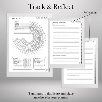 Supernote Template Habit Tracker Supernote Planner Hyperlinked PDF Template | Minimalist Goal Tracker Templates | Productivity Template