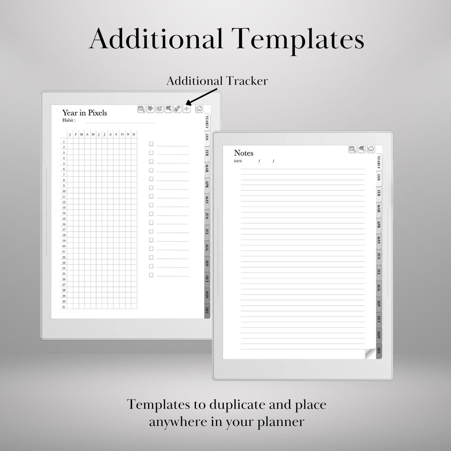 Supernote Template Habit Tracker Supernote Planner Hyperlinked PDF Template | Minimalist Goal Tracker Templates | Productivity Template