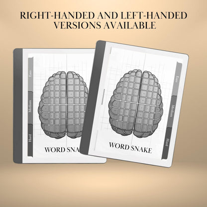 Kindle Scribe Templates Word Snake Puzzle Book | Hyperlinked Word Snake Game Brain Training eInk Puzzle | Kindle Scribe Insert