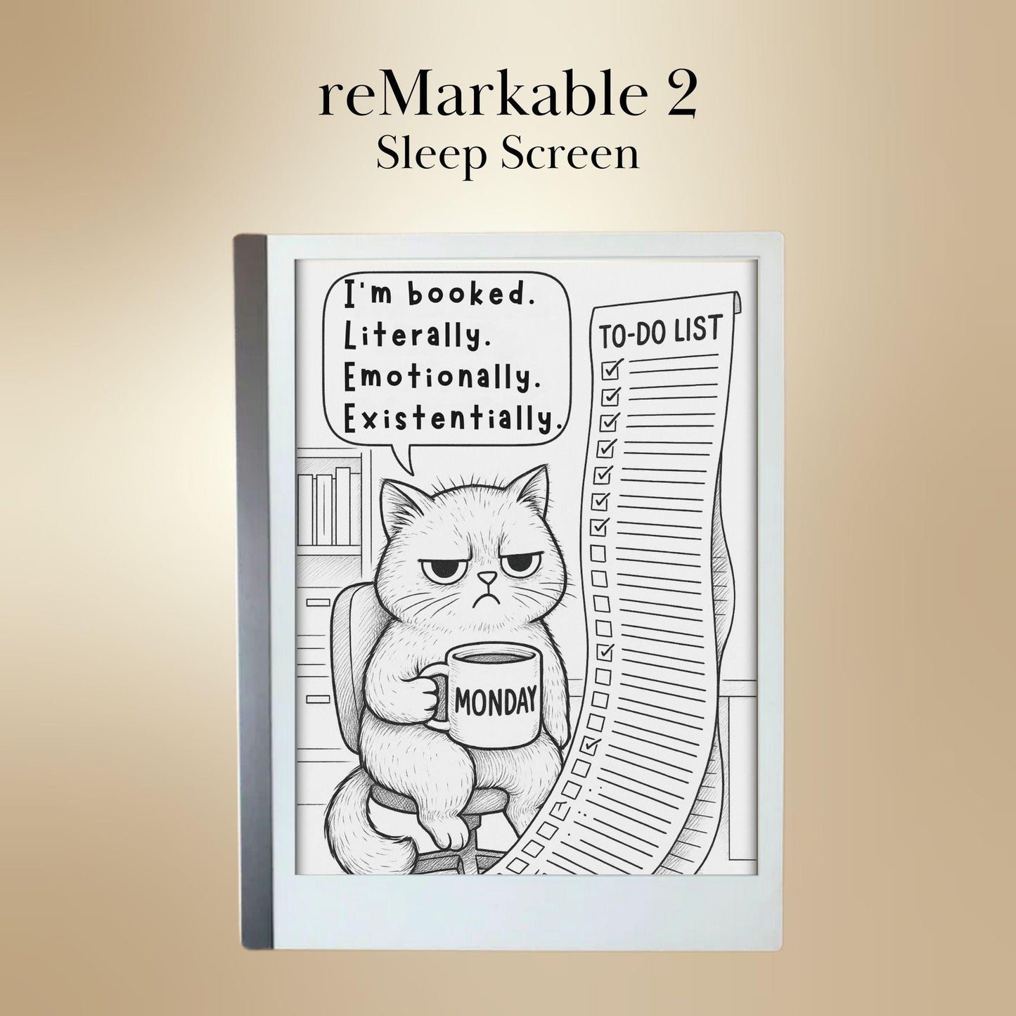 Fun Sleep Screen Bundle for reMarkable 2 | Remarkable Templates | Funny Theme Cover | Digital Sleep Screen | reMarkable Paper Pro Coloring