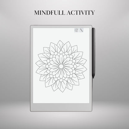 Coloring & Tracing Book for reMarkable Paper Pro and reMarkable 2 | Mindfulness reMarkable Templates | reMarkable Activity eInk Tracing Book
