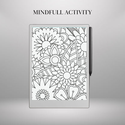 Mindful Coloring Book for reMarkable Paper Pro Templates Digital Adult Coloring Book Hyperlinked eInk Art Therapy reMarkable 2 Tracing Book