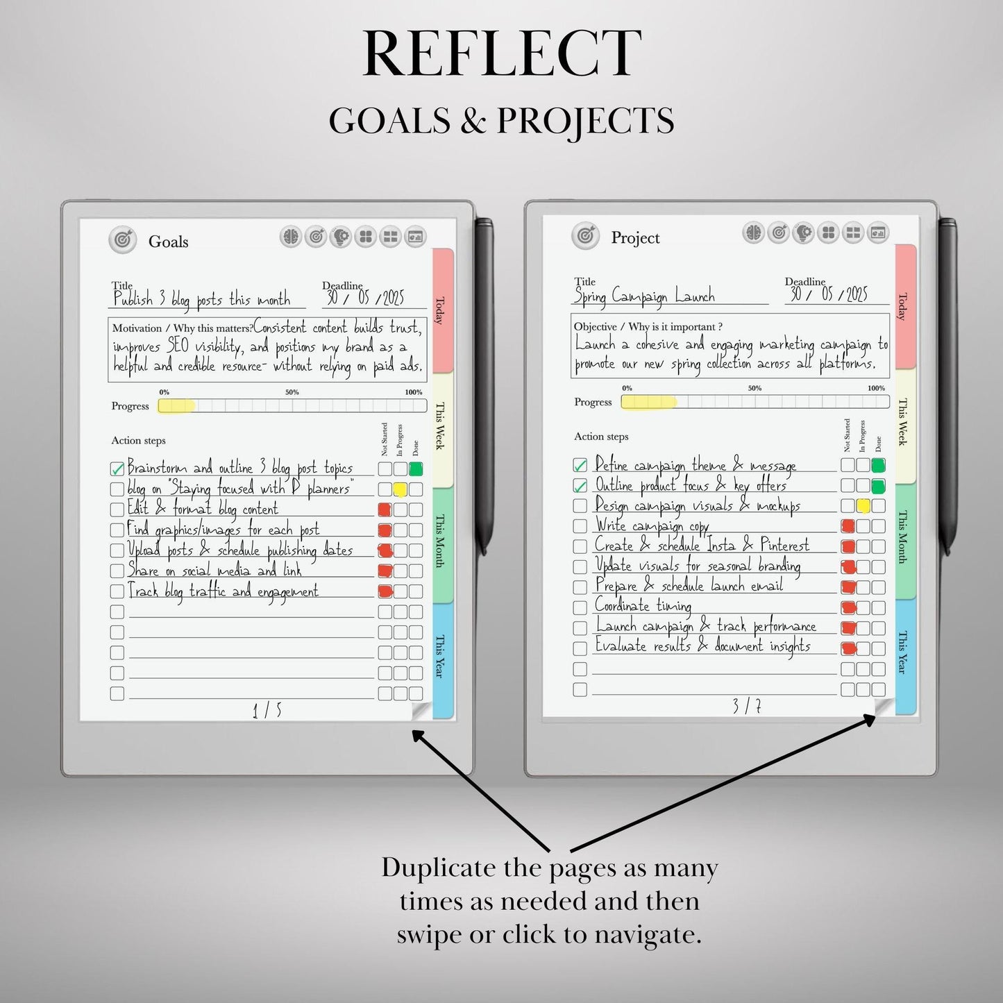 To Do Tracker GTD Planner for reMarkable Paper pro and Remarkable 2 Task Tracker Template Productivity Planner Brain Dump Project Tracker