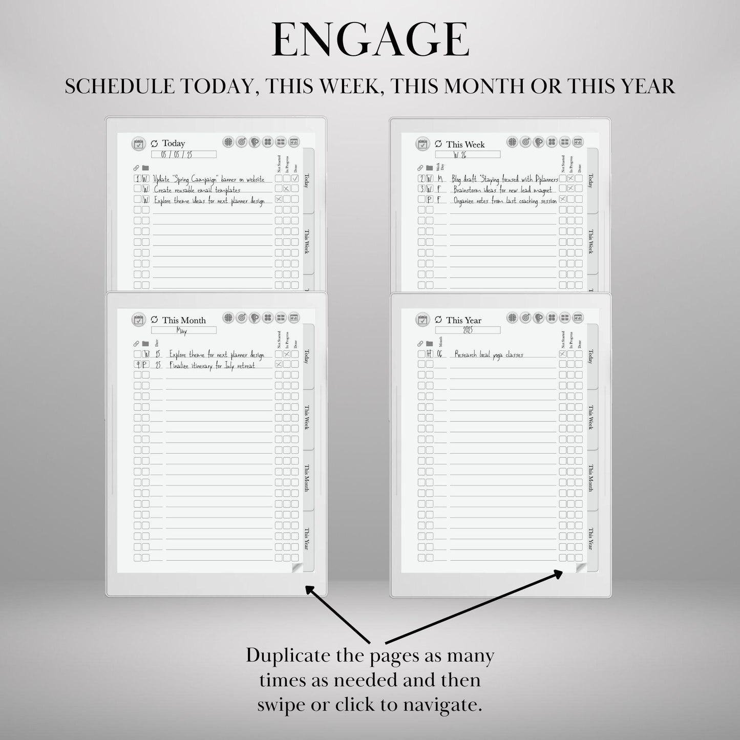 Supernote To Do Tracker GTD Planner | Supernote Template Task Productivity System | To-Do List, Brain Dump, Project Tracker | A5X & A6X PDF
