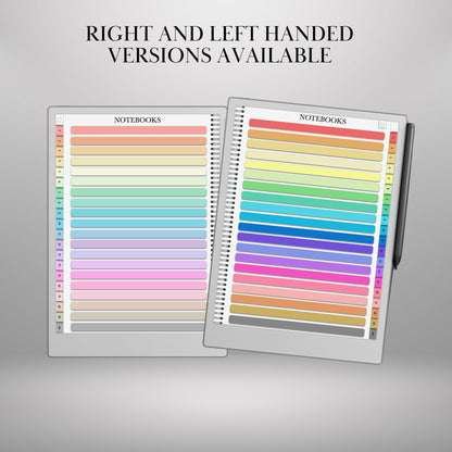 Infinite Notebooks for reMarkable Paper Pro & Remarkable 2 Hyperlinked PDF Template Colored Notebooks templates Digital Notebooks eInk