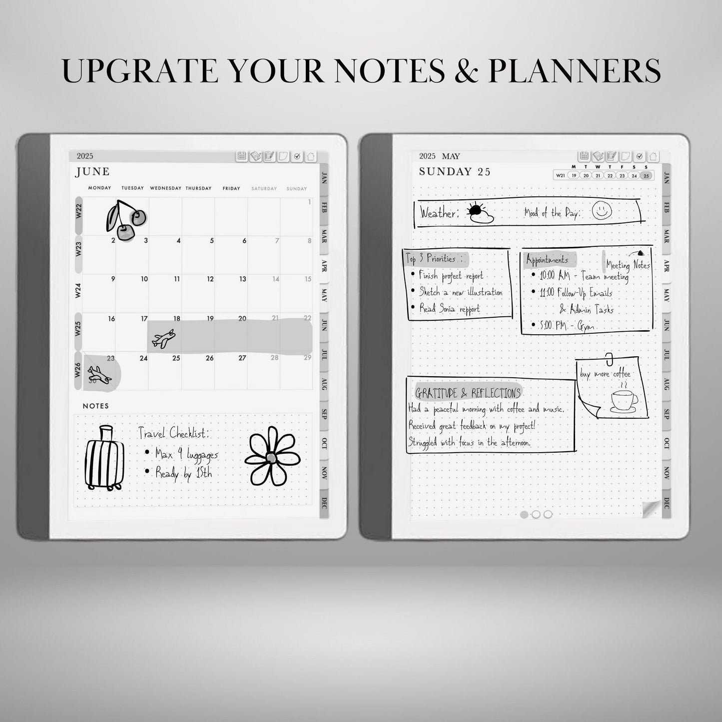 Kindle Scribe Sticker Template Traceable Stickers for Organisation Planner and Journal | Sticky Notes, Shapes and Diagrams | Hyperlinked PDF