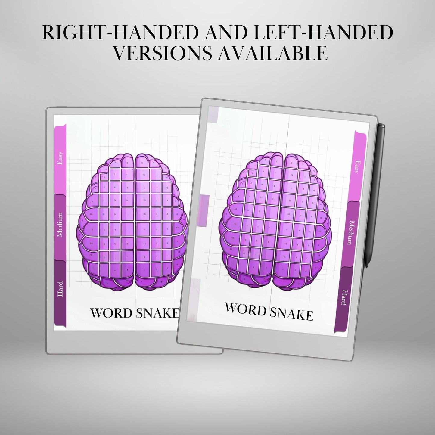 Word Snake Puzzle Book for reMarkable Paper Pro Template Hyperlinked Word Snake Remarkable Game reMarkable 2 E-ink Brain Game Mindfulness