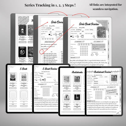 Kindle Scribe Reading Journal Template Hyperlinked Book Tracker & Review Scribe Reading Goals Kindle Scribe eBooks and Audiobooks Review