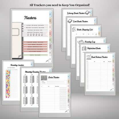 Reading Journal for reMarkable Paper Pro and Remarkable 2 Hyperlinked Book Tracker Template e-Ink Reading Planner template TBR eBook Reviews