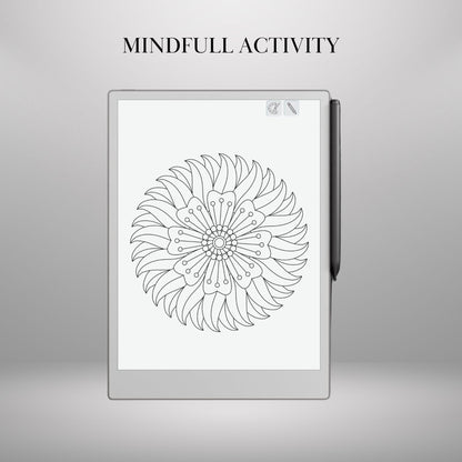 Coloring & Tracing Book for reMarkable Paper Pro and reMarkable 2 | Mindfulness reMarkable Templates | reMarkable Activity eInk Tracing Book