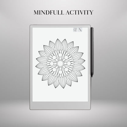 Coloring & Tracing Book for reMarkable Paper Pro and reMarkable 2 | Mindfulness reMarkable Templates | reMarkable Activity eInk Tracing Book