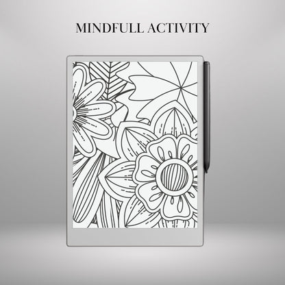 Mindful Coloring Book for reMarkable Paper Pro Templates Digital Adult Coloring Book Hyperlinked eInk Art Therapy reMarkable 2 Tracing Book