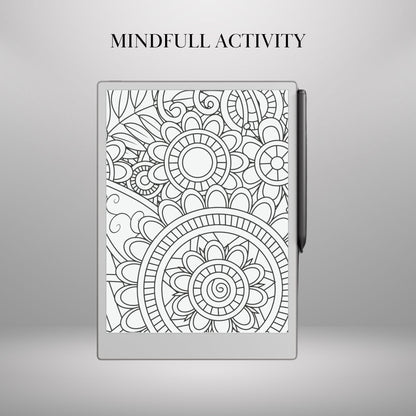 Mindful Coloring Book Bundle for reMarkable Paper Pro Templates Digital Adult Coloring Book Hyperlinked eInk Art Therapy reMarkable 2