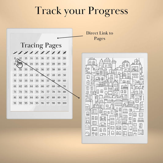 Supernote Template Tracing and Coloring Book Adult Digital Mindful activity for Supernote A5X & A6X Hyperlinked Templates eInk Art Therapy