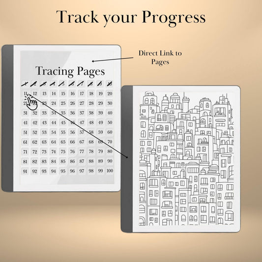 Kindle Scribe Templates Tracing and Coloring Book Adult Mindful activity for Kindle Scribe Insert Hyperlinked Templates eInk Art Therapy