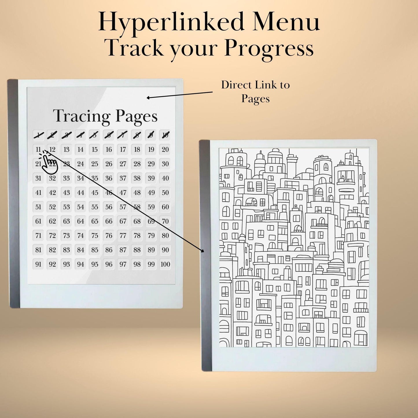Tracing and Coloring Book Template for reMarkable 2 Hyperlinked Remarkable2 Adult Digital Mindful activity reMarkable2 Eink Art Therapy