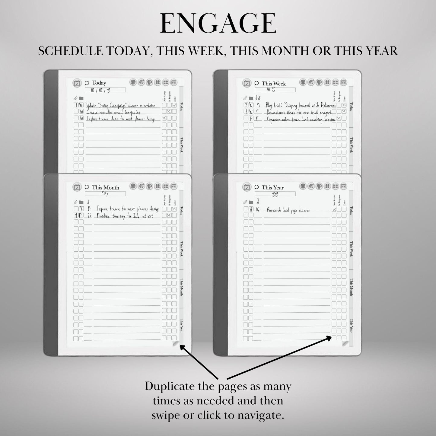 Kindle Scribe Task Planner GTD Template | Hyperlinked Productivity PDF | To-Do List, Brain Dump, Project Tracker | Kindle Scribe Organizer