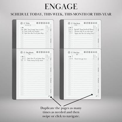 Kindle Scribe Task Planner GTD Template | Hyperlinked Productivity PDF | To-Do List, Brain Dump, Project Tracker | Kindle Scribe Organizer
